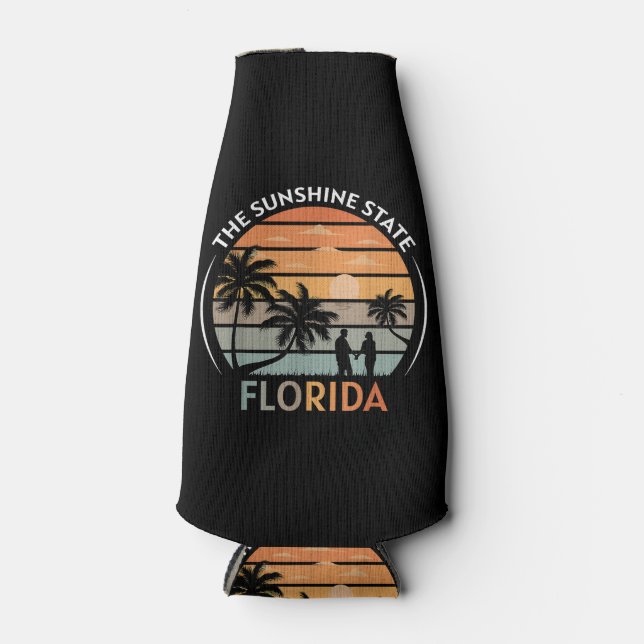 Florida Summer Beach Vintag Sunset Flaschenkühler (Vorderseite)