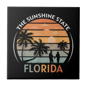Florida Summer Beach Vintag Sunset Fliese