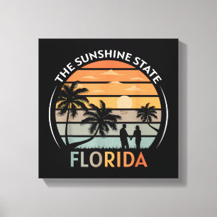 Florida Summer Beach Vintag Sunset Leinwanddruck