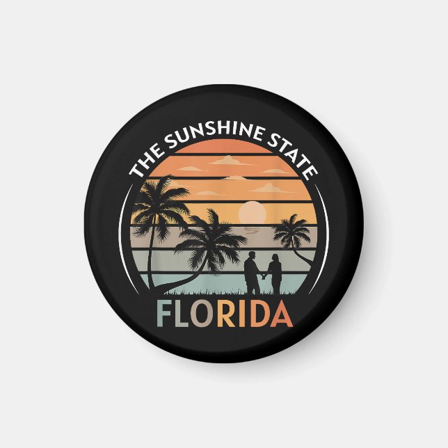 Florida Summer Beach Vintag Sunset Magnet (Vorne)