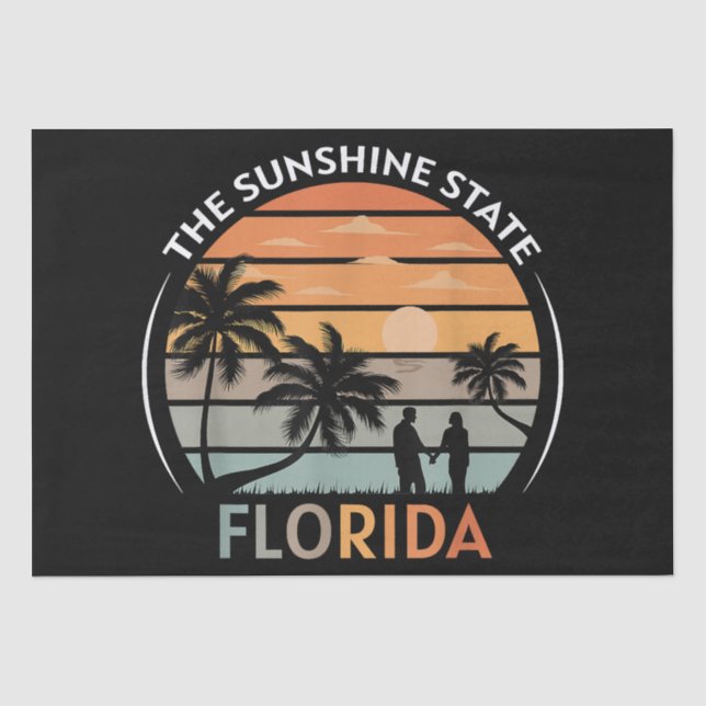 Florida Summer Beach Vintag Sunset Seidenpapier (Vorderseite)