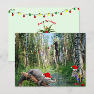 Florida Sumpf Alligator und Weihnachtswildlife  Feiertagspostkarte