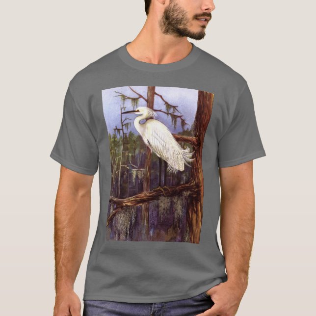 FLORIDA-SUMPFGEBIET-REIHER-MALEREI T-Shirt (Vorderseite)