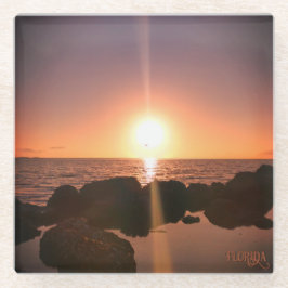 Florida Sunset am Strand Natürliche Fotografie Glasuntersetzer