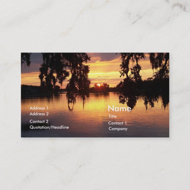 Florida Sunset Business Card Profile Card Photo Visitenkarte (Vorderseite)