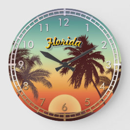 Florida Sunset Große Wanduhr