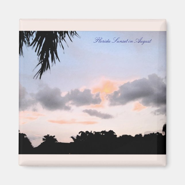 Florida Sunset in August-Quadratzmagnet Magnet (Vorne)