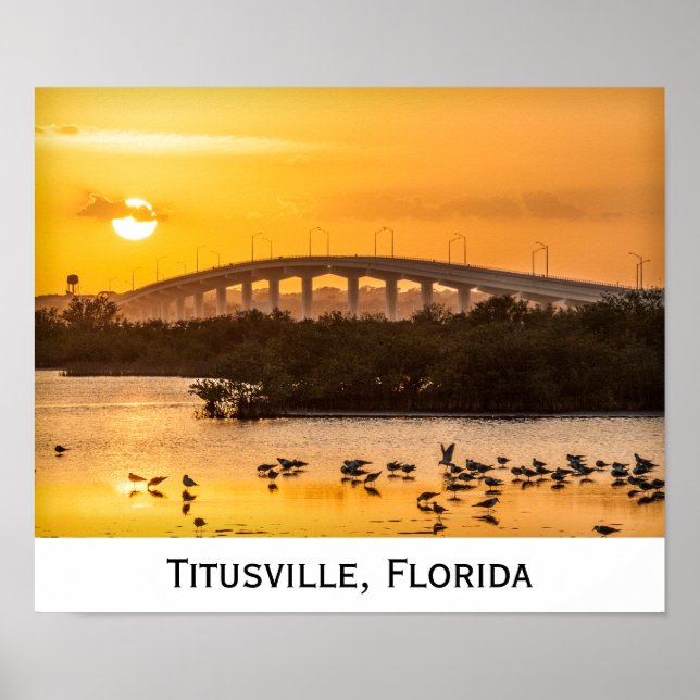 Florida Sunset Travel Fotografy - Titusville Poster (Vorne)