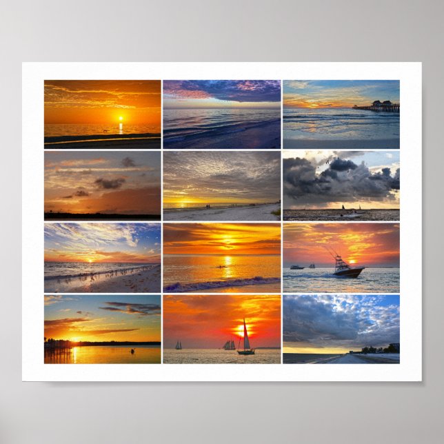 Florida Sunsets Collage Poster (Vorne)