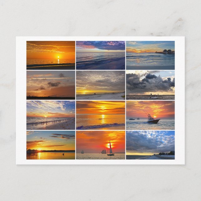 Florida Sunsets Collage Postkarte (Vorderseite)