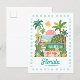 Florida Sunshine State USA Sommer Reise Postkarte