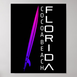 Florida Surfen - Cocoa Beach - Stylischer Surfer Poster