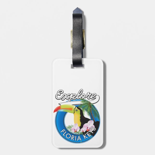 Florida-Tasten-Retro-Logo Gepäckanhänger (Rückseite vertikal)