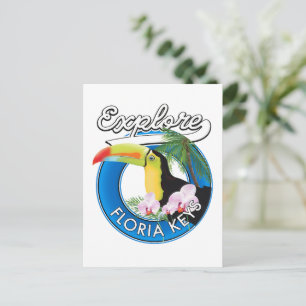 Florida-Tasten-Retro-Logo Postkarte