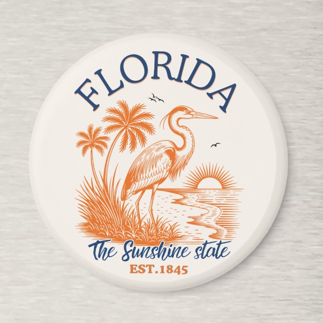 Florida The Sunshine State – Beach & Palms Design Magnet (Von Creator hochgeladen)