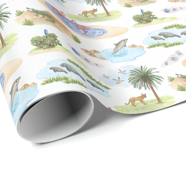 Florida Toile (Original Colors)  Geschenkpapier (Rolleneckpunkt)