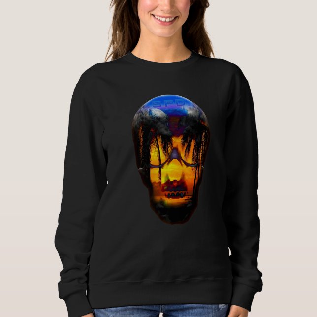 Florida-Totenkopf-Palmen Sweatshirt (Vorderseite)