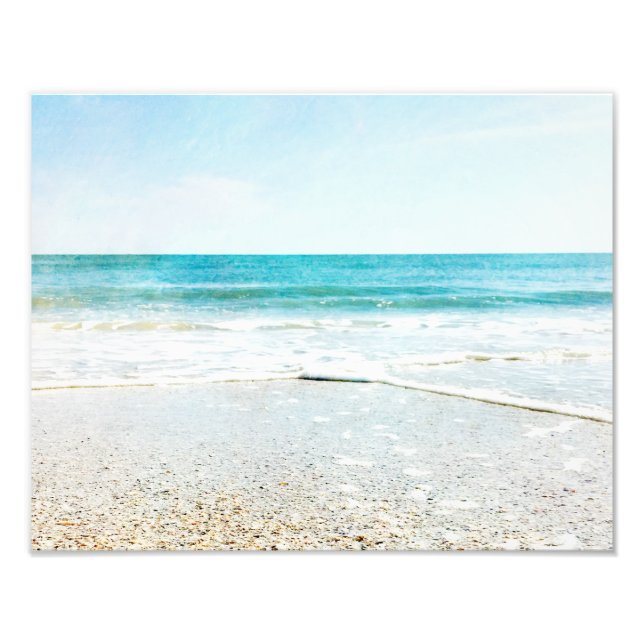Florida Tropical Beach Sand Ocean Waves Muscheln Fotodruck (Vorne)