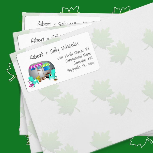 Florida Tropical Camping Long Address Wide Labels Adressaufkleber (Von Creator hochgeladen)