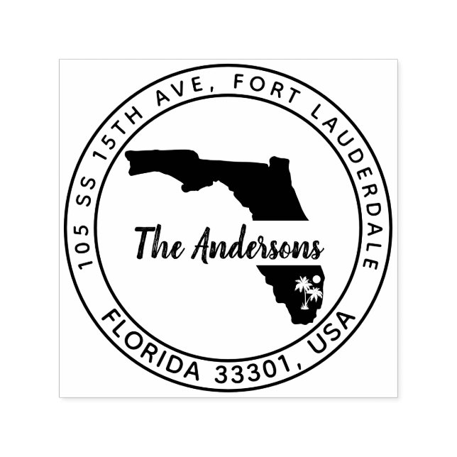 Florida Tropical Palm Trees Rücksendeadresse Permastempel (Design)