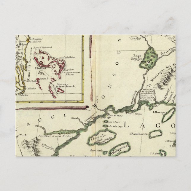 Florida, überlegene Seen, Bahamas Postkarte (Vorderseite)