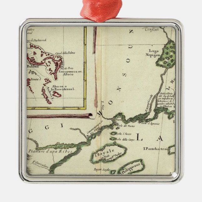 Florida, überlegene Seen, Bahamas Silbernes Ornament (Vorne)