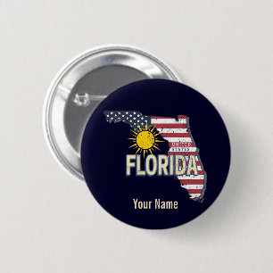 Florida United Staaten Retro Map Vintag USA Button