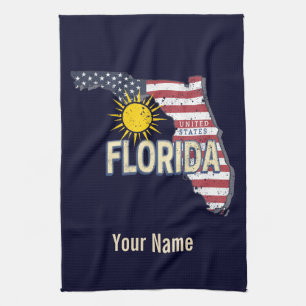 Florida United Staaten Retro Map Vintag USA Geschirrtuch