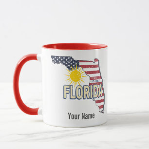 Florida United Staaten Retro Map Vintag USA Tasse