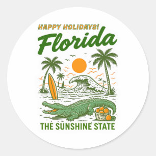 Florida Urlaubsgrüße Runder Aufkleber