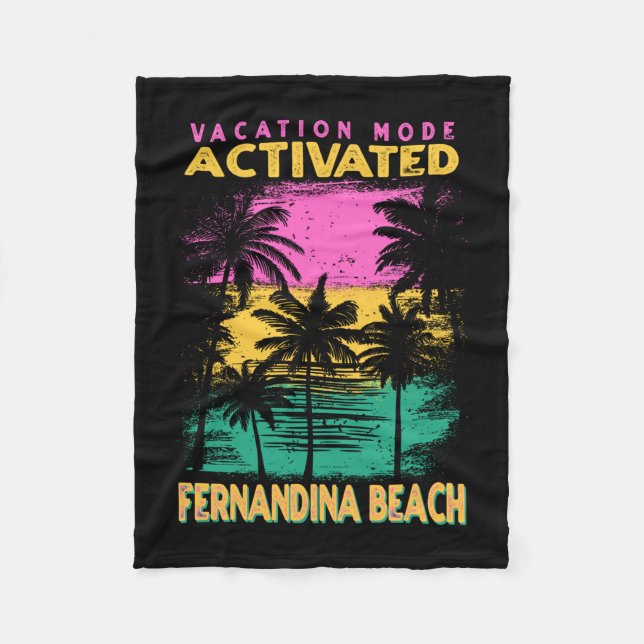 Florida-Urlaubsmodus aktiviert Fernandina Beach Fleecedecke (Vorderseite)