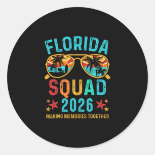 Florida Urlaubsteam 2026 Familie passend Vintag Runder Aufkleber