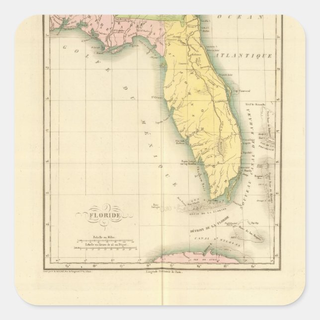Florida US Quadratischer Aufkleber (Vorderseite)