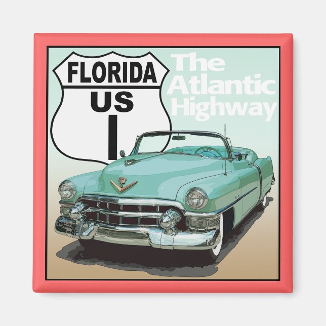 Florida US Route 1 - Atlantische Autobahn Magnet (Vorne)
