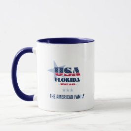 Florida USA 1845 Blue Star Persönliche Umarmung Tasse
