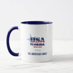 Florida USA 1845 Blue Star Persönliche Umarmung Tasse