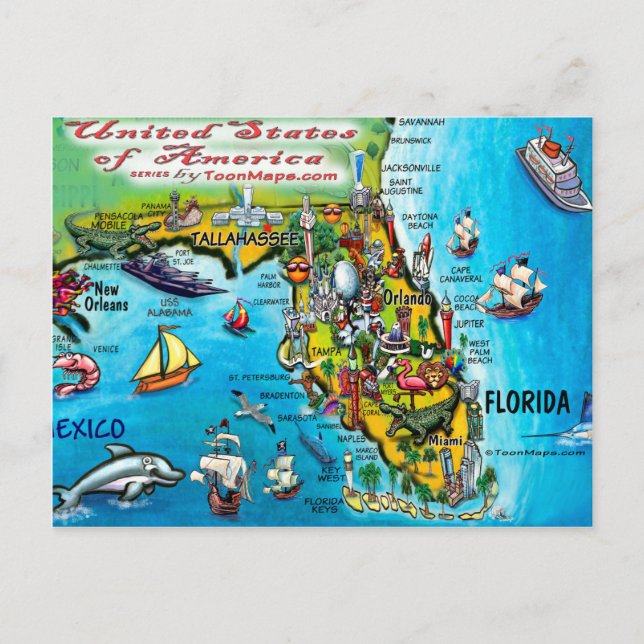 Florida USA Card Postkarte (Vorderseite)