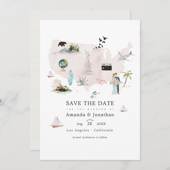 Florida USA Hochzeit in Urlaubsort Foto Save The Date (Vorne/Hinten)