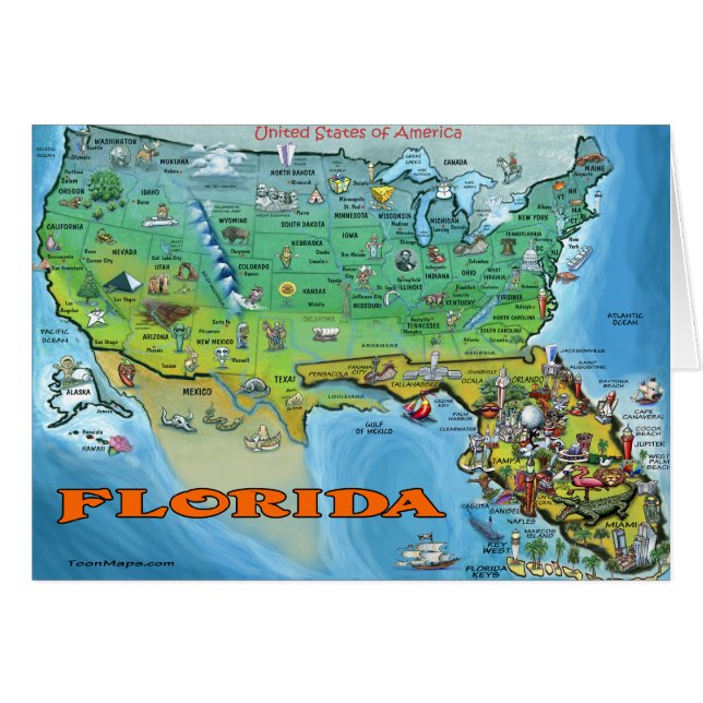 Florida USA Karte (Vorderseite (Horizontal))