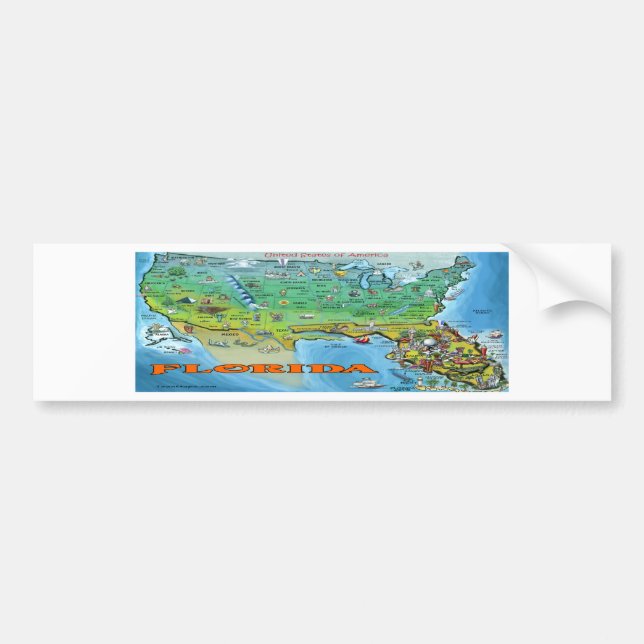Florida USA Karte Autoaufkleber (Vorne)