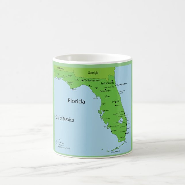 Florida USA Map - Gulf of Mexico  Kaffeetasse (Mittel)