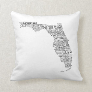 Florida USA Slang Word Art Map Kopfkissen Kissen