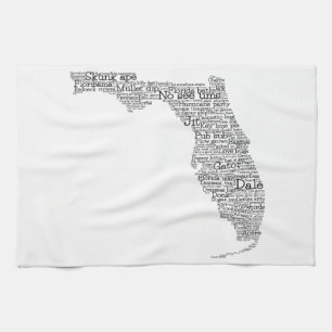 Florida USA Slang Word Karte Geschirrtuch