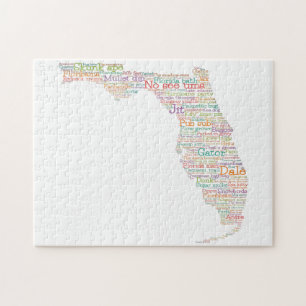 Florida USA Slang Word Karte Puzzle
