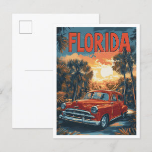 Florida USA Vintage-Illustration Reise Postkarte