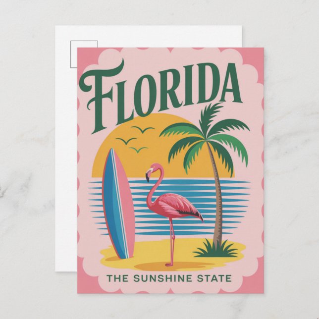 Florida USA Vintage Travel Postkarte (Vorne/Hinten)