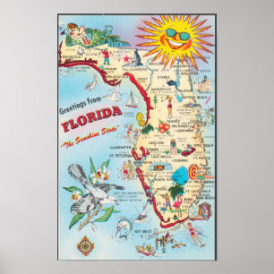 FLORIDA USA, Willkommenskarte Poster