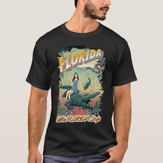 Florida Vacation Selfie Travel Design! Alligator S T-Shirt (Vorderseite)