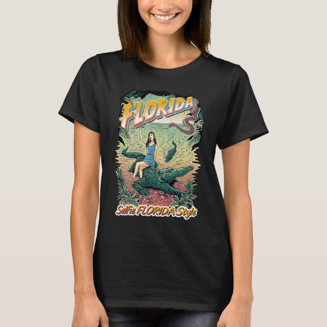 Florida Vacation Selfie Travel Design! Alligator S T-Shirt (Vorderseite)
