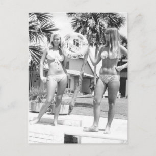 Florida Vintage Bikini Mädchen Foto Postkarte Reis